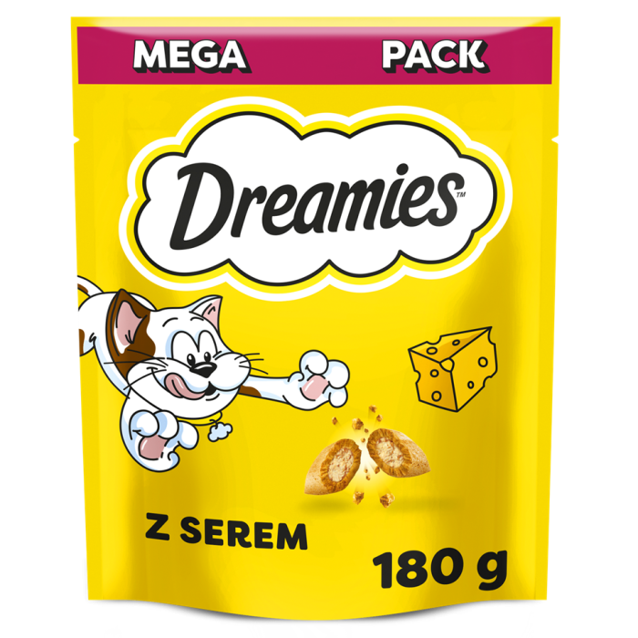 DREAMIES Mega Pack Chrupiące przysmaki dla kota o smaku sera 4x180 g