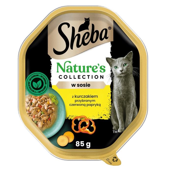 SHEBA Nature’s Collection tacka 85 g mokra karma pełnoporcjowa dla dorosłych kotów w sosie