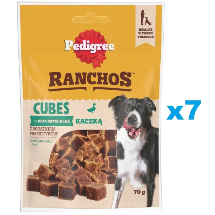 PEDIGREE Ranchos Cubes 7x70 g karma uzupełniająca dla dorosłych psów z kaczką