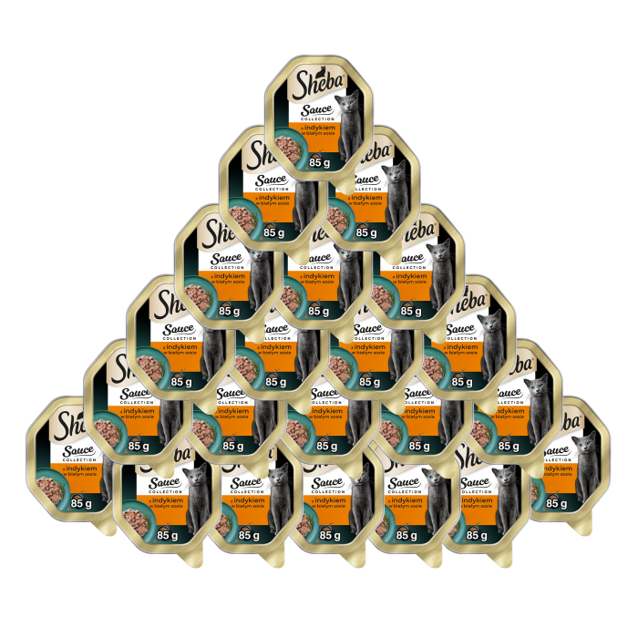 SHEBA Sauce Collection z indykiem w białym sosie 22 x 85 g mokra karma dla kotów