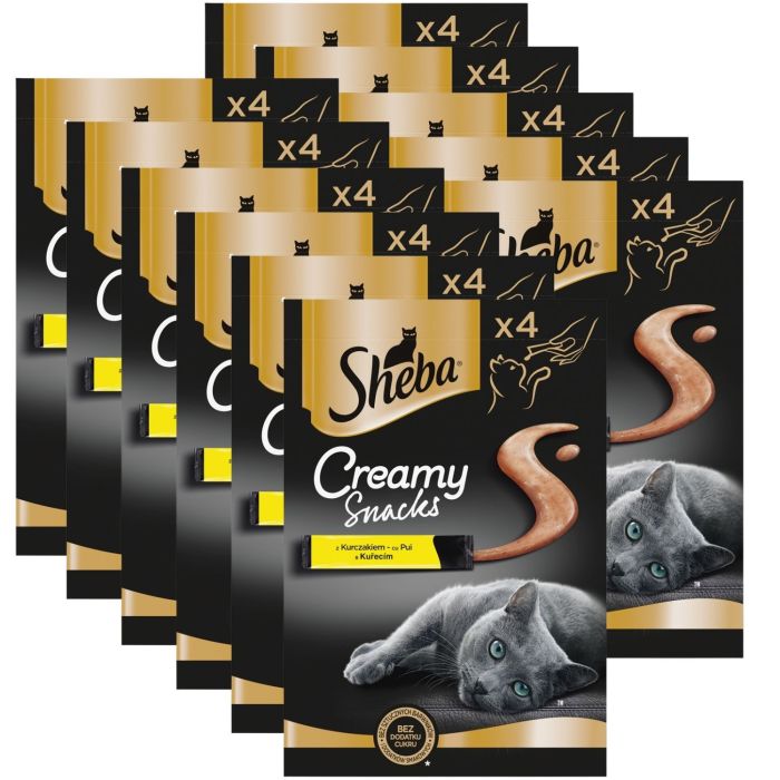 SHEBA Creamy Snacks kremowy przysmak dla kota z kurczakiem 44x12g