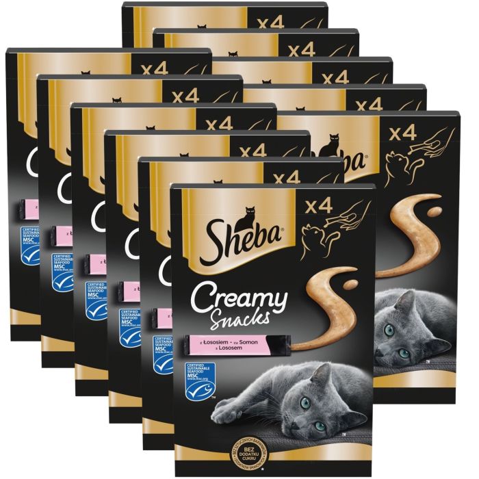 SHEBA Creamy Snacks kremowy przysmak dla kota z łososiem 44x12g
