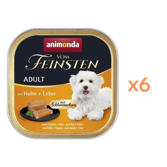 ANIMONDA Vom Feinsten Gourmet centre Adult z kurczakiem i wątróbką 6x150g pasztet dla psów