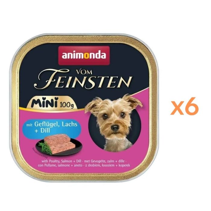 ANIMONDA Vom Feinsten Mini z drobiem, łososiem i koperkiem 6x100g mokra karma dla psów małych ras