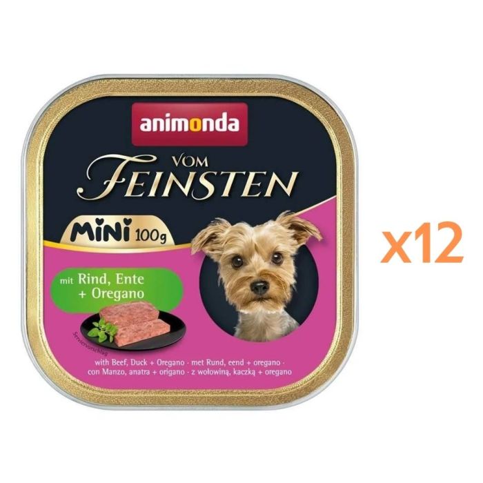 ANIMONDA Vom Feinsten Mini z wołowiną, kaczką i oregano 12x100g mokra karma dla psów małych ras
