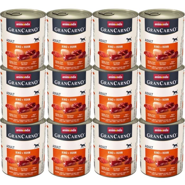 ANIMONDA GranCarno zestaw z wołowiną i kurczakiem 12 x 800 g