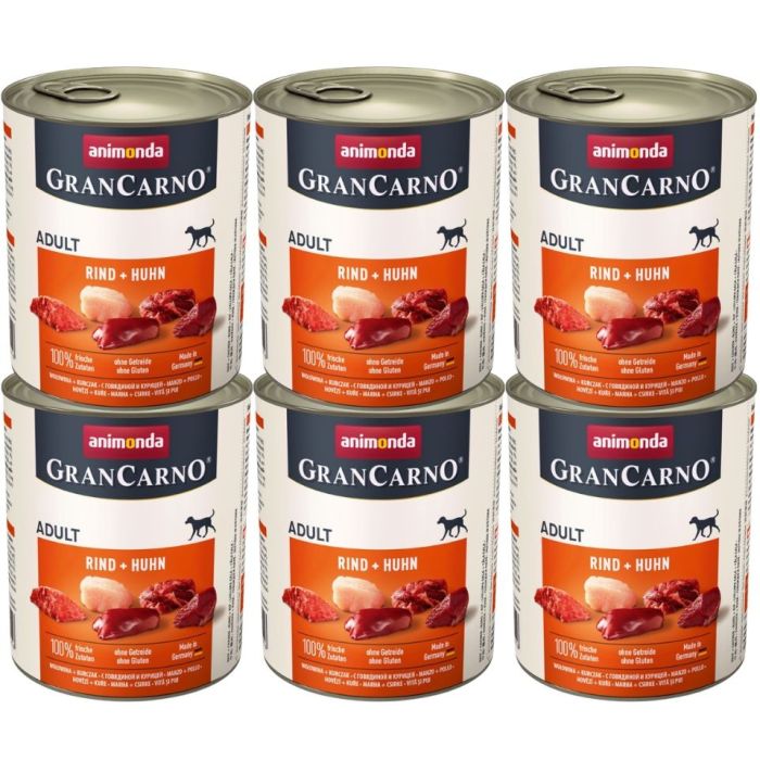 ANIMONDA GranCarno zestaw z wołowiną i kurczakiem 6 x 800 g