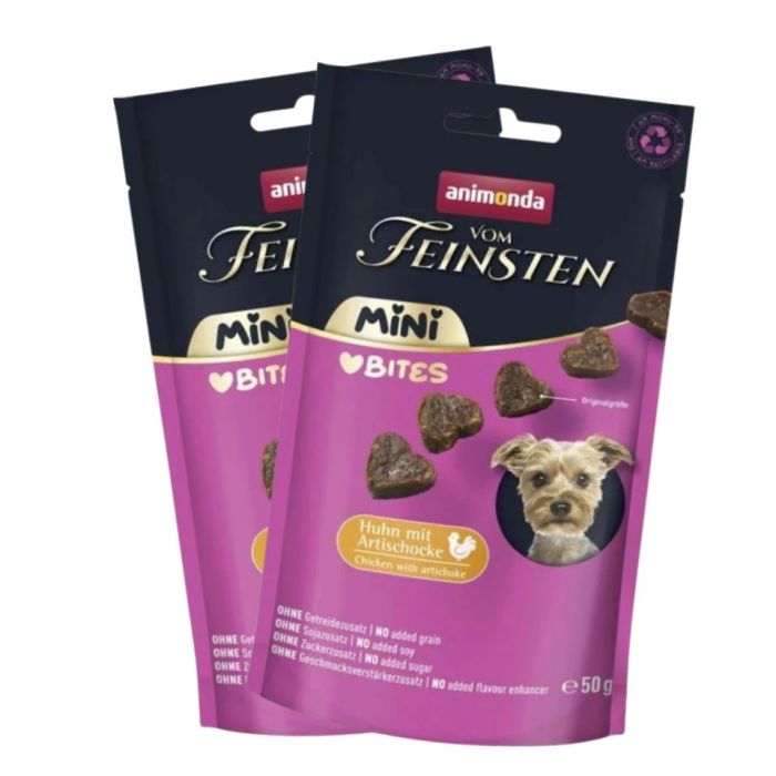 ANIMONDA Vom Feinsten Mini Bites kurczak z karczochami 2x50g przysmaki dla małych psów