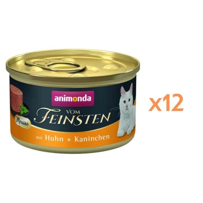 ANIMONDA Vom Feinsten Mousse z kurczakiem i królikiem 12x85g mus dla kotów