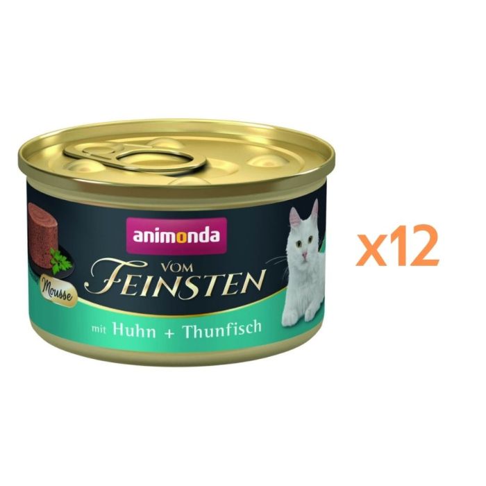 ANIMONDA Vom Feinsten Mousse z kurczakiem i tuńczykiem 12x85g mus dla kotów