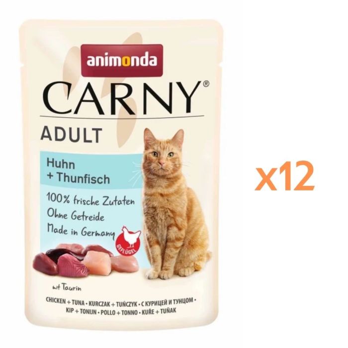 ANIMONDA Carny Adult Pouch Kurczak i tuńczyk 12x85g mokra karma dla kotów