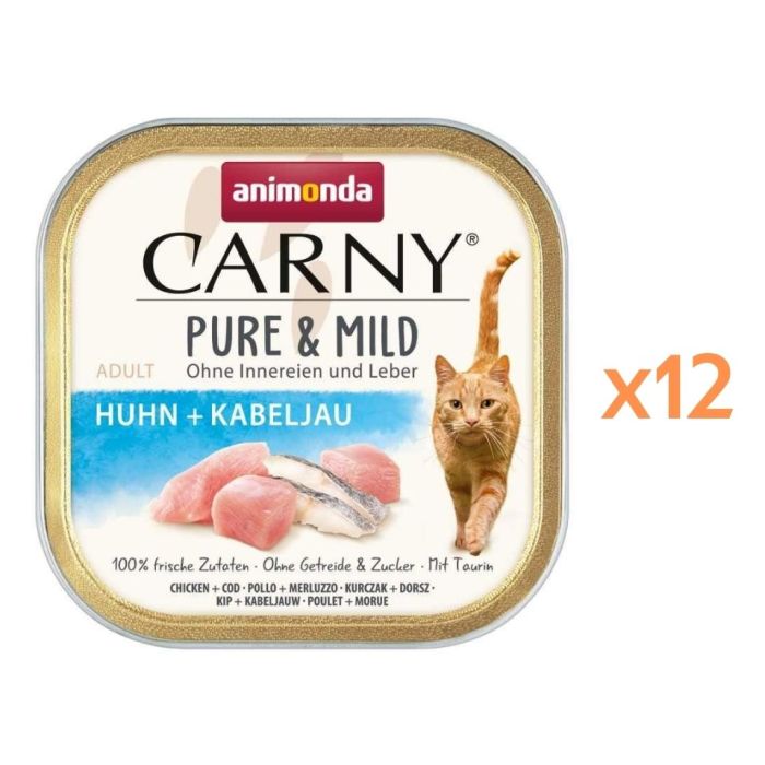 ANIMONDA Carny Pure & Mild Kurczak i dorsz 12x100g mokra karma dla kotów