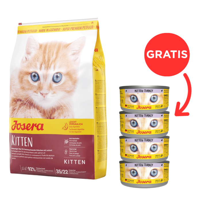 JOSERA Kitten 10 kg sucha karma dla kociąt i kotek ciężarnych lub karmiących + 4 puszki GRATIS