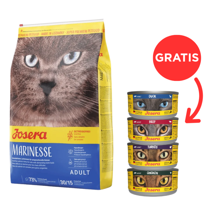JOSERA Cat Marinesse karma hipoalergiczna 10 kg + 4 puszki GRATIS