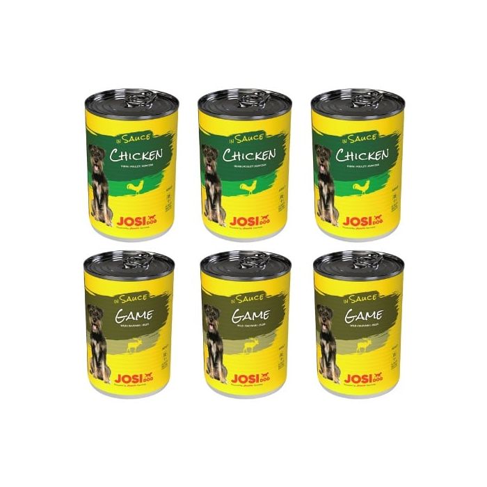 JOSERA JosiDog Mix smaków w sosie dla dorosłych psów 6x415g kurczak i dziczyzna