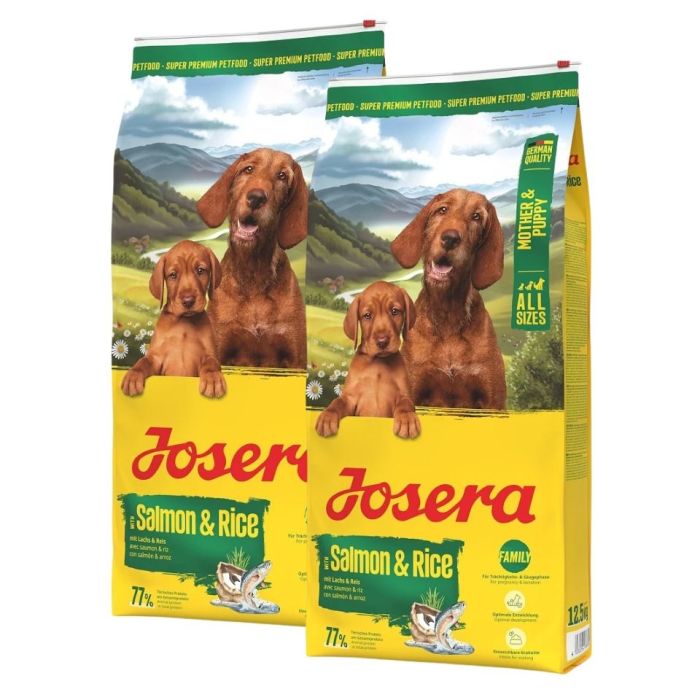 JOSERA Mother and Puppy Salmon with Rice 2x12,5kg dla szczeniąt, suk w ciąży oraz suk karmiących