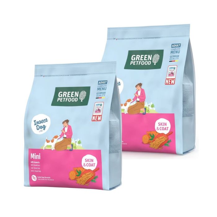 GREEN PETFOOD InsectDog Mini 2x900g bezzbożowa karma z białkiem owadów dla małych psów