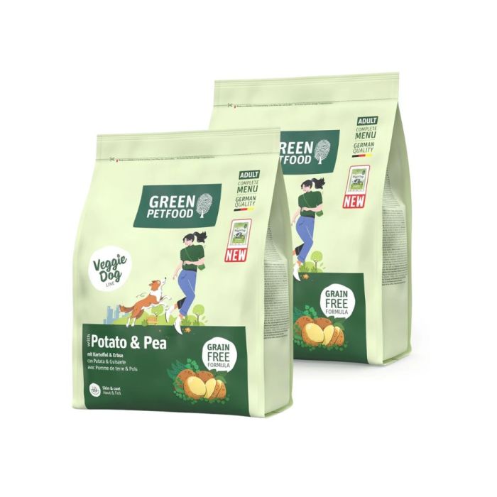 GREEN PETFOOD VeggieDog with Potato and Pea 2x900g wegetariańska karma z ziemniakami i groszkiem dla psów