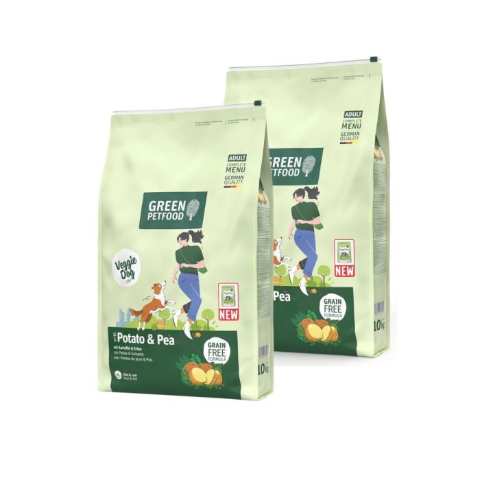 GREEN PETFOOD VeggieDog with Potato and Pea 2x10kg wegetariańska karma z ziemniakami i groszkiem dla psów