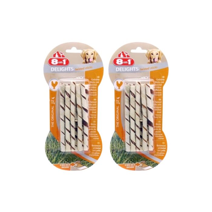 8IN1 Przysmak Delights Twisted Sticks 2x10 szt.