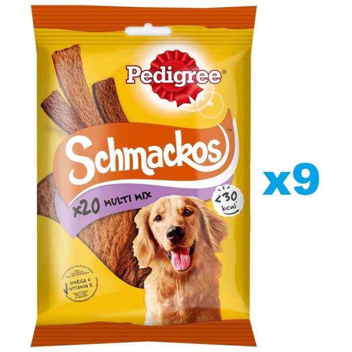 PEDIGREE Schmackos Multi Mix 9x144g przysmaki w formie pasków dla psa z wołowiną