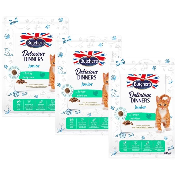 BUTCHER'S Functional Cat Kitten dla kociąt z indykiem 3x800 g
