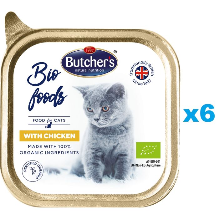 BUTCHER'S BIO foods kurczak 6x85 g pasztet dla kota