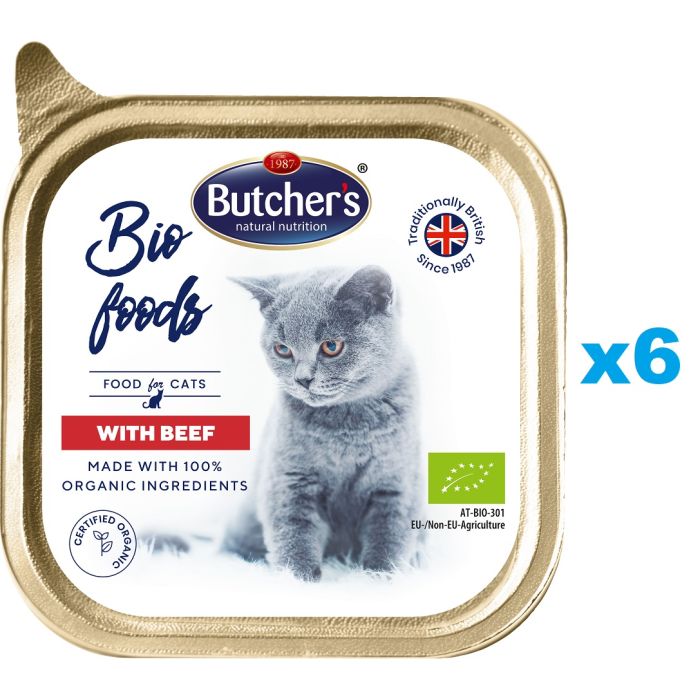 BUTCHER'S BIO foods wołowina 6x85 g pasztet dla kota