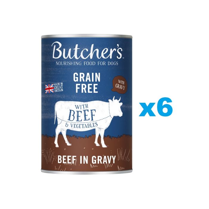 BUTCHER'S Original Recipe in Gravy kawałki z wołowiną w sosie dla psa 6 x 400g
