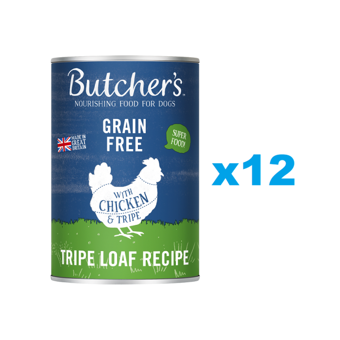 BUTCHER'S Original Tripe, karma dla psa, z kurczakiem i żwaczem, pasztet 12 x 400g