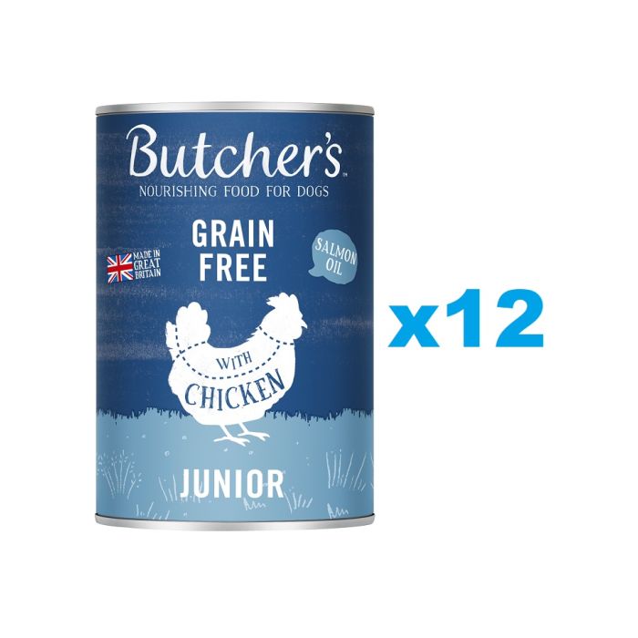 BUTCHER'S Original Junior, karma dla psa, kawałki z kurczakiem w galaretce 12 x 400g