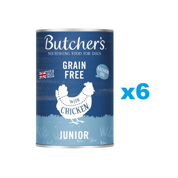 BUTCHER'S Original Junior, karma dla psa, kawałki z kurczakiem w galaretce, 6 x 400g