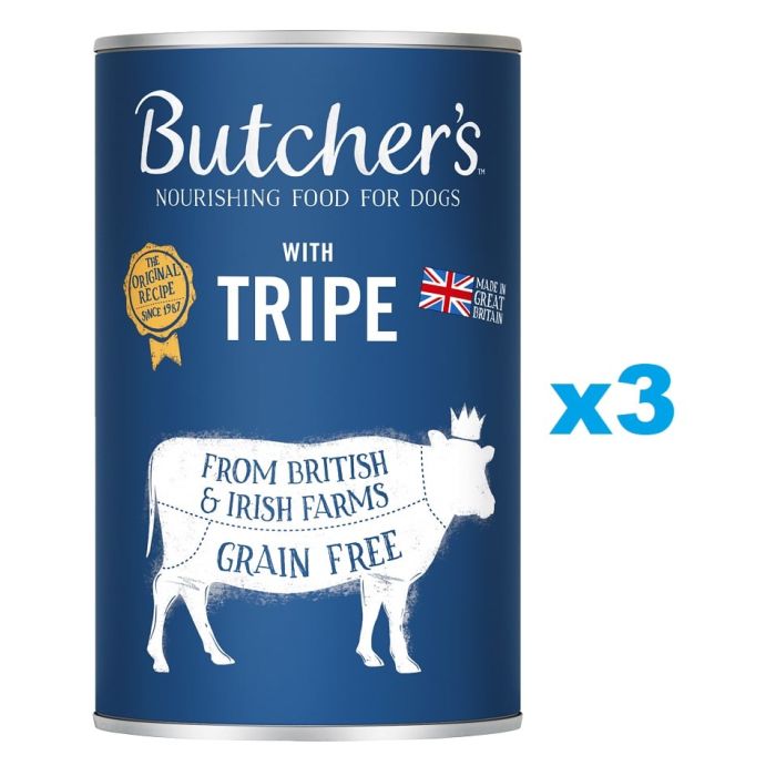 BUTCHER'S Original Tripe Mix, karma dla psa, ze żwaczem, pasztet, 3x1200g