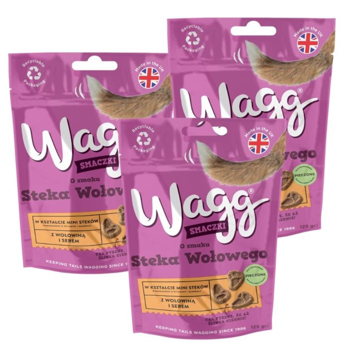 BUTCHER'S WAGG o smaku steka wołowego 3x125g smaczki dla psa