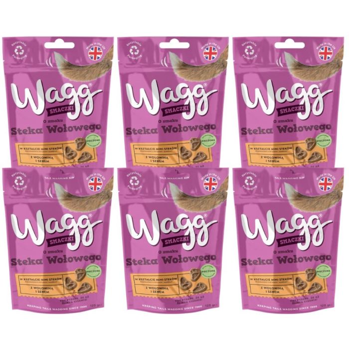 WAGG o smaku steka wołowego 6x125g smaczki dla psa