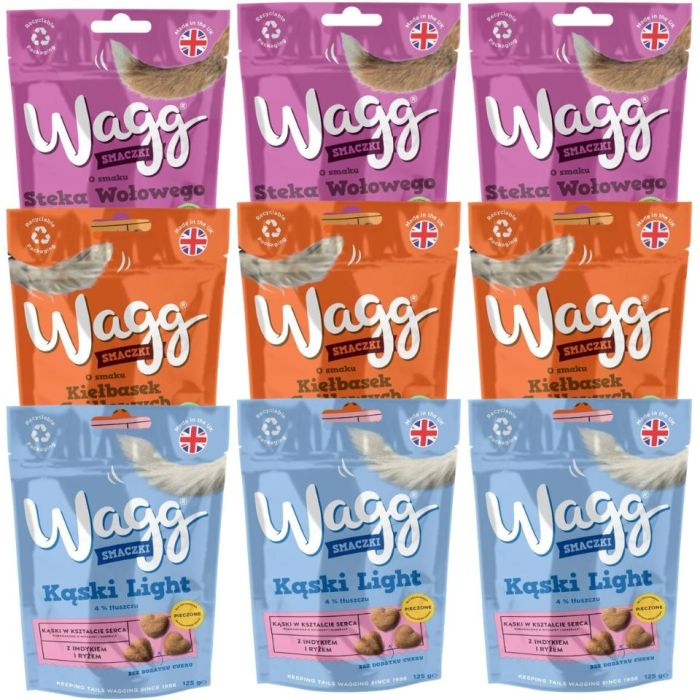 WAGG Mix smaków 9x125g smaczki dla psa
