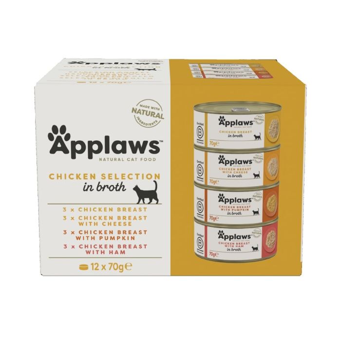 APPLAWS Multipack Puszki w bulionie dla kota 12x70 g