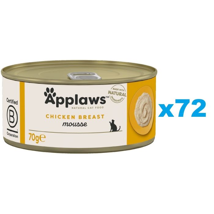 APPLAWS Cat Adult Mousse Chicken mus z kurczakiem 72x70g