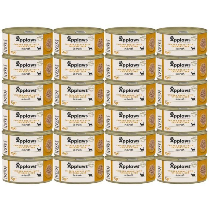 APPLAWS Cat Broth 24x70g kurczak z wątróbką w bulionie mokra karma dla kota