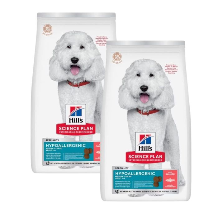 HILL'S Science Plan Canine Adult Medium Hypoallergenic Salmon 2x6kg dla dorosłych psów ras średnich z łososiem