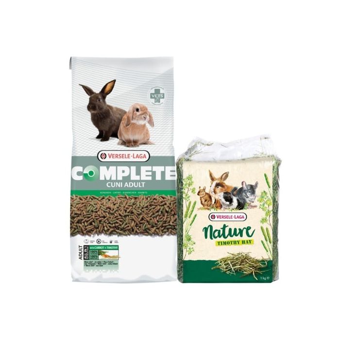 VERSELE-LAGA Ekstrudowana karma dla królików Cuni Complete 1.75 kg + VERSELE-LAGA Siano tymotkowe Timothy Hay 1 kg