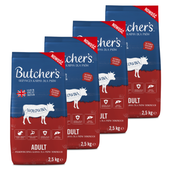 BUTCHER'S Original, sucha karma dla psa, wołowina 4 x 2,5kg