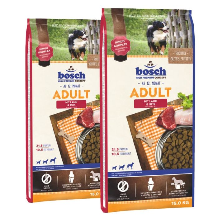 BOSCH Adult jagnięcina i ryż 30 kg (2 x 15 kg)