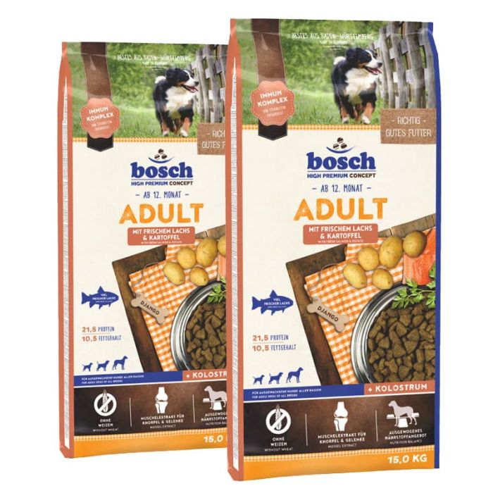BOSCH Adult łosoś i ziemniaki 30 kg (2 x 15 kg)