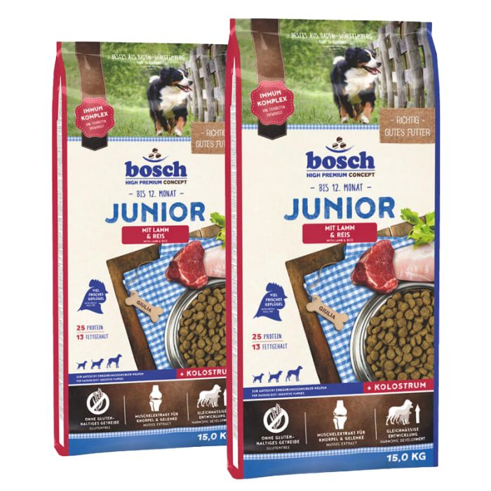 BOSCH Junior jagnięcina z ryżem 30 kg (2 x 15 kg)