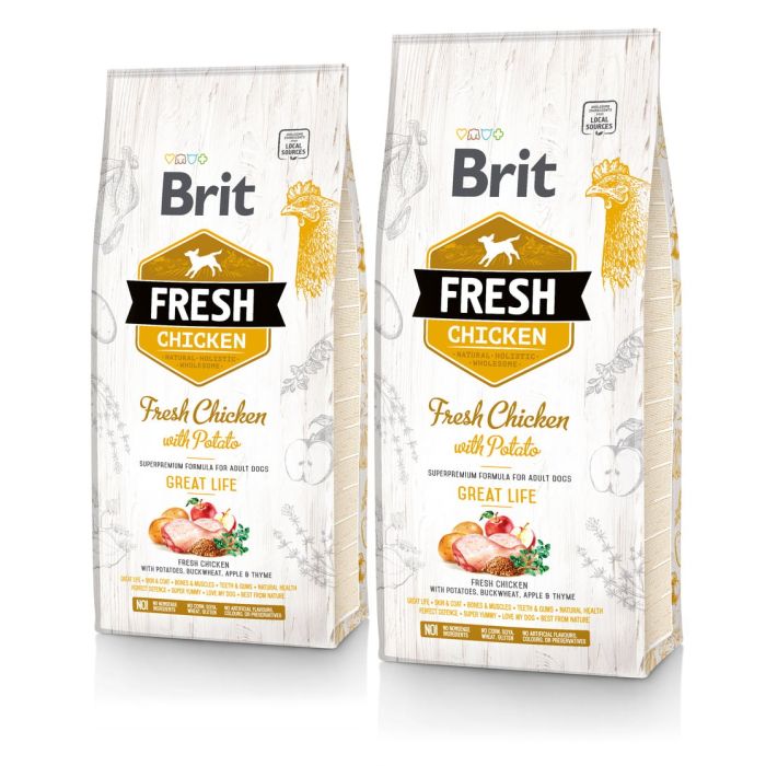 BRIT Fresh chicken with potato adult great life 24 kg (2 x 12 kg)
