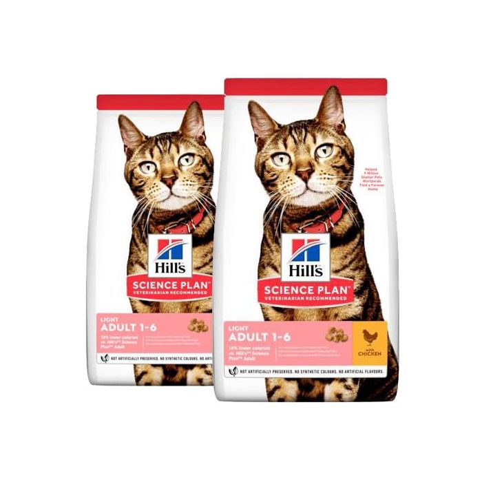 HILL'S Science Plan Feline Adult Light Chicken 20 kg (2 x 10 kg) dla kotów kastrowanych kurczak
