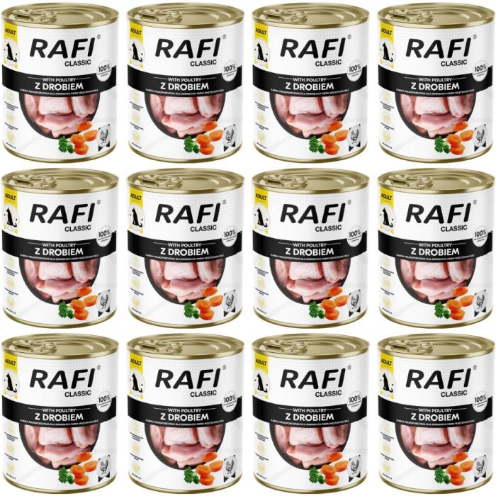 RAFI Classic z drobiem 12x800 g mokra karma dla psa
