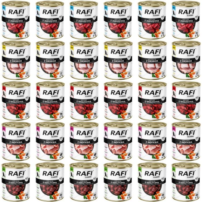 RAFI Classic Mix 5 smaków 30x800 g mokra karma dla psa