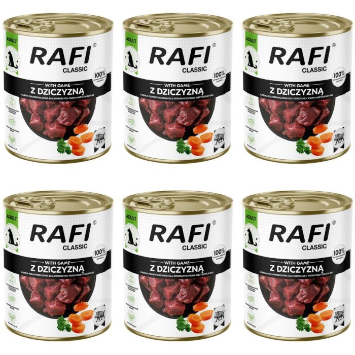 RAFI Classic z dziczyzną 6x800 g mokra karma dla psa